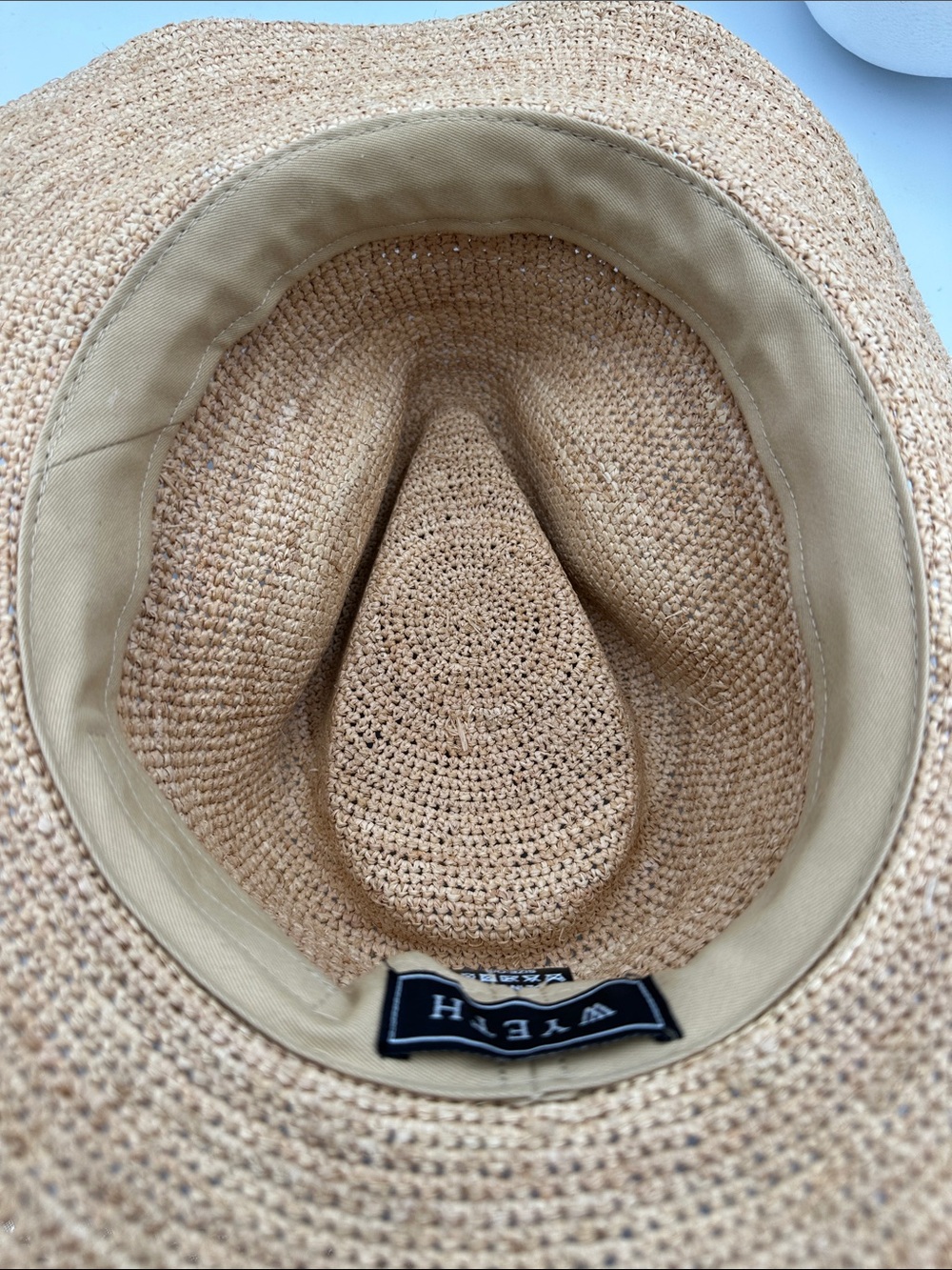 Wyeth Reed Shell Trim Band Raffia Rancher Hat Like New - Picture 6 of 11